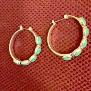 Round Earrings green blue turquoise